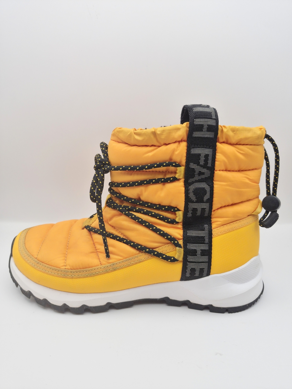 The North Face Women ThermoBall Lace Up Puffer Bootie Summit Gold Yellow Size 7